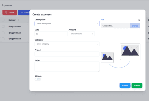 Workify expense creation modal