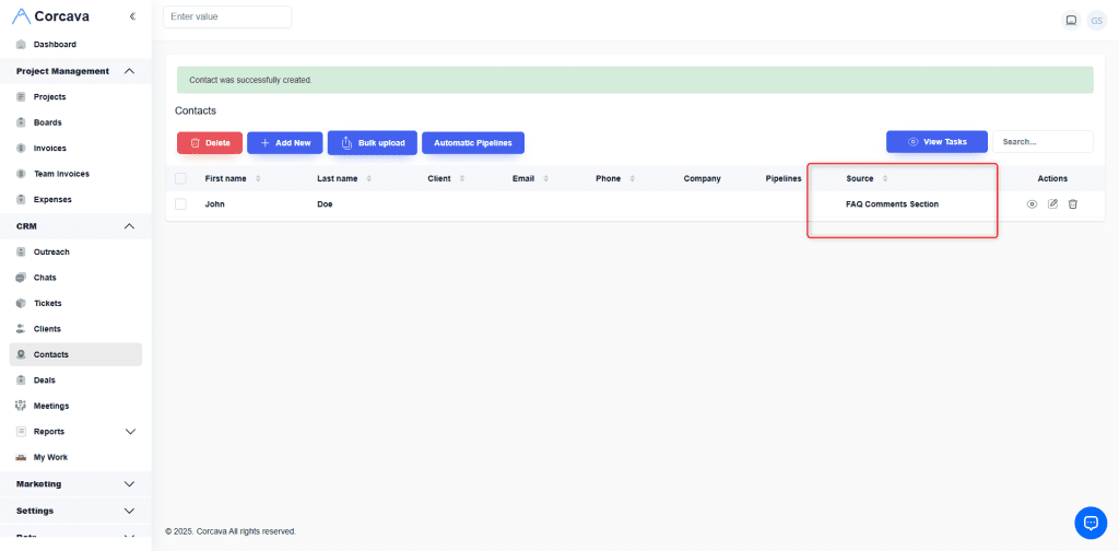 Displaying Custom field in contacts list